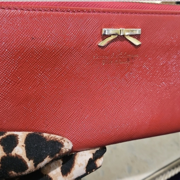 Samantha Thavasa Petit Choice Long Zip Red Wallet Bow GUC - Picture 5 of 9